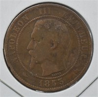 1853 France 10 Centimes Coin