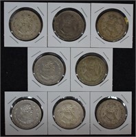 Mexico Silver Peso Coins; 8 Pcs.