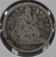 1839 U.S. Silver Seated Liberty Dime