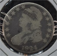 1824 U.S. Silver Draped Bust Half Dollar