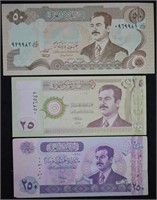Unc Iraqi Dinar Sadam Hussein Gulf War Banknotes