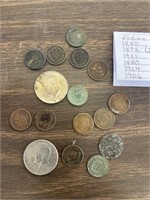 Assorted coins, Indian head  and more