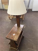 Table with lamp built into it