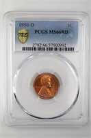 1950-D Cent PCGS MS-66 Red
