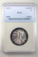 1927-S Walking Liberty Half NNC MS-63 $2750 GUIDE