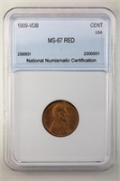 1909 Cent NNC MS-67 Red VBD $1150 GUIDE