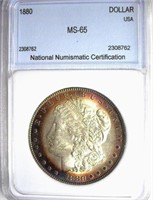 1880 Morgan NNC MS-65 $600 GUIDE