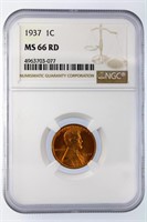 1937 Cent NGC MS-66 RED