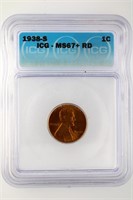 1938-S Cent ICG MS-67+ RED $650 GUIDE