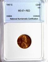 1947-S Cent NNC MS-67+ RED LISTS FOR $1050