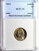 1950-D Nickel NNC MS-67+ FS $1850 GUIDE