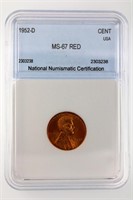 1952-D Cent NNC MS-67 Red $250 GUIDE