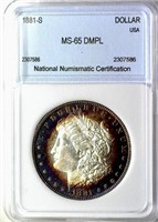 1881-S Morgan NNC MS-65 DMPL $900 GUIDE