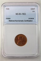 1935 Cent NNC MS-66+ Red