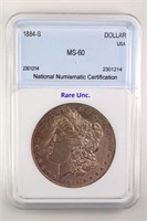 1884-S Morgan NNC MS-60 $11000 GUIDE