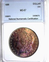 1886 Morgan NNC MS-67 $1400 GUIDE