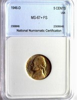 1946-D Nickel NNC MS-67+ FS $2850 GUIDE