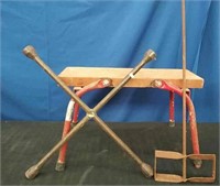 Folding Stool, Mud Paddle, Lug Wrench