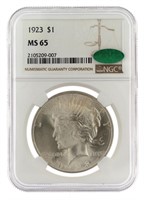 1923-P MS65 GEM Peace Silver Dollar *CAC