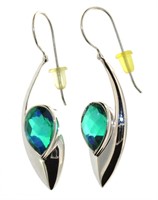 Stunning Blue/Green Quartz Dangle Earrings
