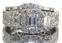 14kt Gold Emerald Cut 2.50 ct VS Diamond Bridal