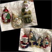 Collection of Santa Claus Retro Style Ornaments