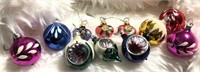 Collection of Small Vintage Retro Glass Ornaments