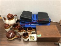 Fleet wood bag, jewelry box, pot & mugs