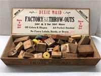 Dixie maid wood box w/ vintage blocks