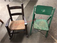 2 vintage child chairs