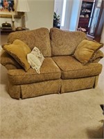 UPHOLSTERED LOVE SEAT - WITH PILLOWS