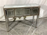 All Glass Entryway Table w/ 4 Drawers
