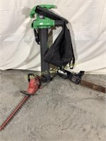 Blower vac, Remington chainsaw, and hedger