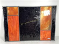 Large Stained Glass Black & Orange Window