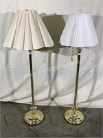 2 Gold Lamps 57 in tall