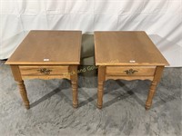 Wood End Tables with Drawer