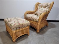 Rattan Lounge Chair & Ottoman