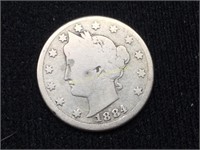 1884 V-Nickel Coin