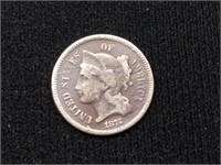 1872 Nickel Three Cent Coin