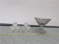Punch Bowl w/ Stand & Cups