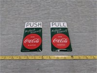 Push/Pull Tin Coke Signs