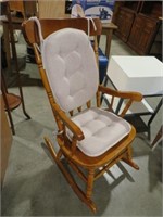 SOLID WOOD PADDED ROCKER