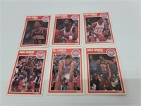 6 Detroit Pistons 1989 Fleer Basketball Cards