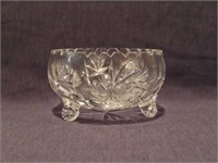 FOOTED CUT GLASS BOWL 5 1/2" WIDE