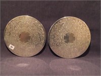 SET OF SILVER PLATE TRIVETS WITH BAG