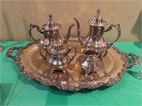 5PC SILVER PLATE TEA SET - E.P.C.A LANCASTER