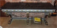 MARBLE TOP CONSOLE TABLE - 76" X 23" X 38"