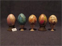 5PCS - FABERGE DECORATIVE EGGS ON STANDS