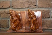 POTTERY HORSE BOOK ENDS