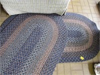 3 PIECE BLUE WOVEN RUGS